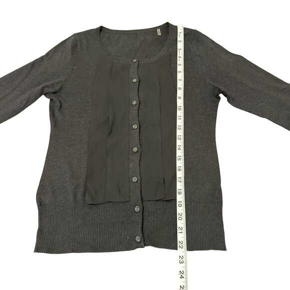 Christopher Fischer Women"s Black Knit Rib Cuff & Hem Sweater Cardigan Size S - Picture 6 of 7